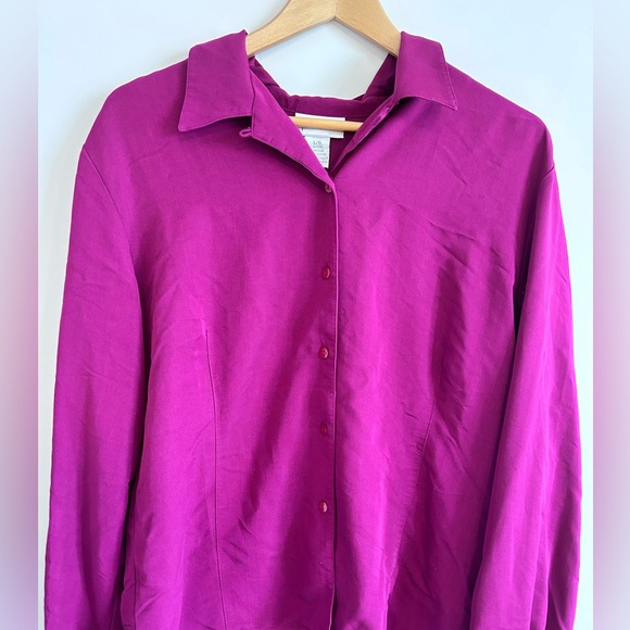 Vibrant Gloria Vanderbilt Purple Blouse - Size L, EUC - Picture 3 of 8